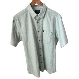 FishHippie Button Down Shirt Mens Large Rumfront Hemp Linen Blend Preppy Beach